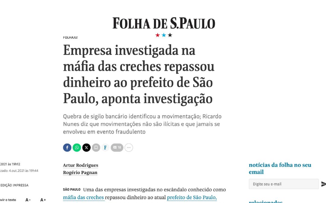 Empresa investigada na máfia das creches repassou dinheiro ao prefeito de São Paulo, aponta investigação