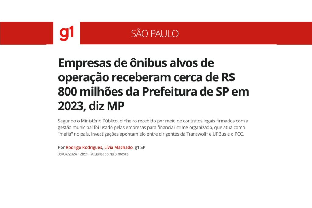 Empresas de ônibus alvos de operação receberam cerca de R$ 800 milhões da Prefeitura de SP em 2023, diz MP