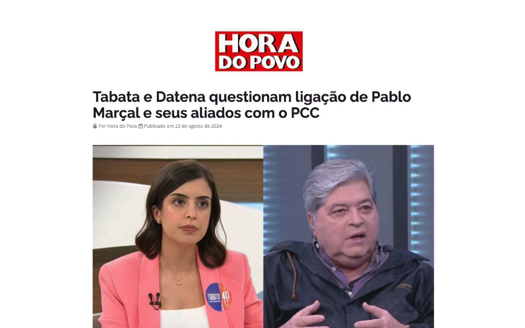 Tabata e Datena questionam ligação de Pablo Marçal e seus aliados com o PCC