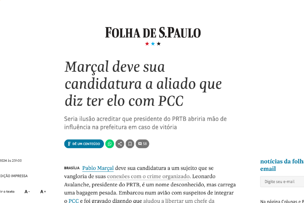 Marçal deve sua candidatura a aliado que diz ter elo com PCC