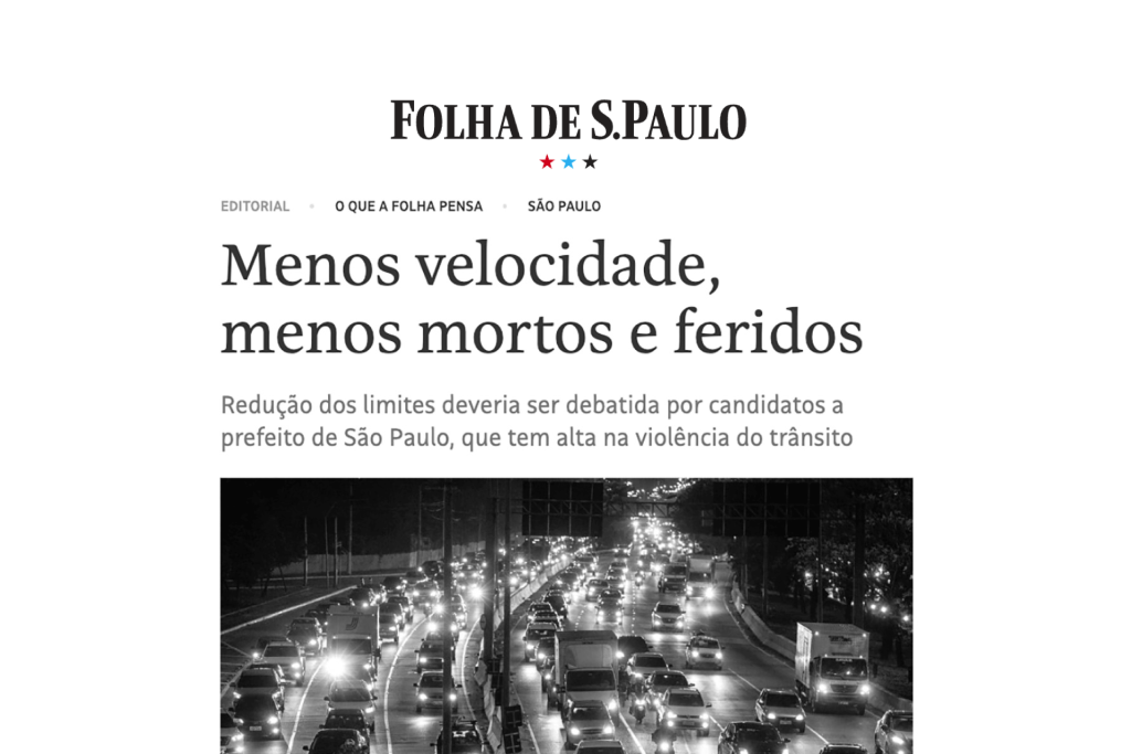 Menos velocidade, menos mortos e feridos