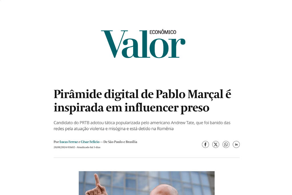 Pirâmide digital de Pablo Marçal é inspirada em influencer preso