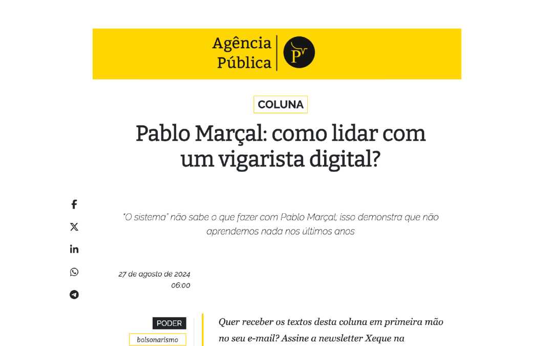 Pablo Marçal: como lidar com um vigarista digital?