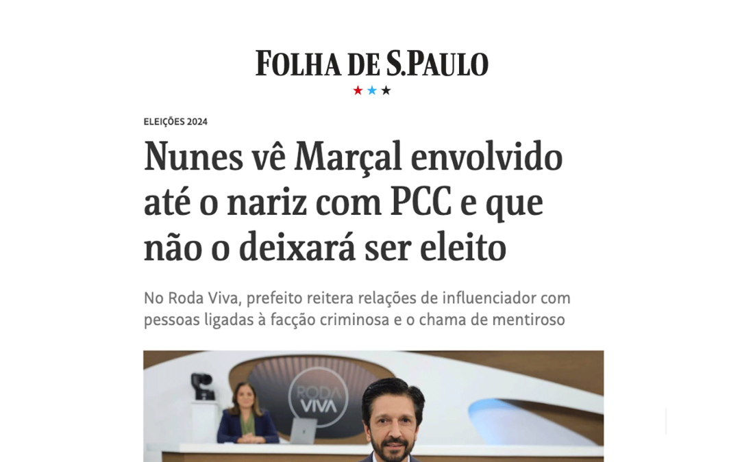 Nunes vê Marçal envolvido até o nariz com PCC e que não o deixará ser eleito