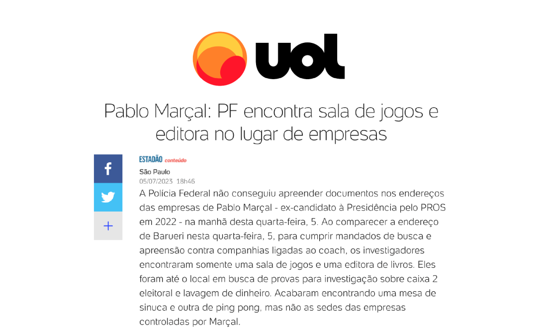 Pablo Marçal: PF encontra sala de jogos e editora no lugar de empresas