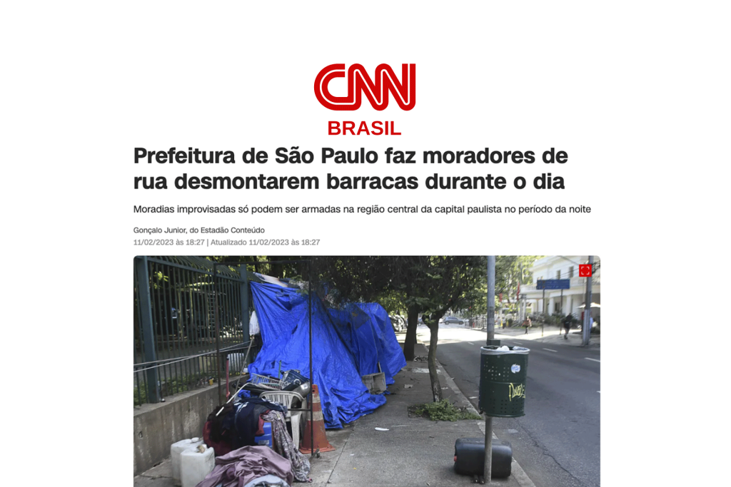 Prefeitura de São Paulo faz moradores de rua desmontarem barracas durante o dia