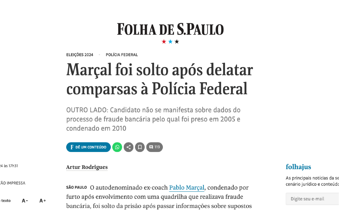 Marçal foi solto após delatar comparsas à Polícia Federal