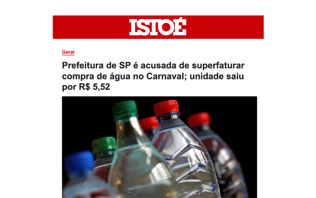 Prefeitura de SP é acusada de superfaturar compra de água no Carnaval; unidade saiu por R$ 5,52