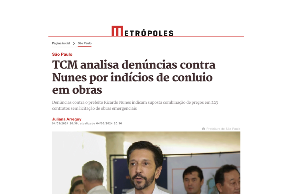 TCM analisa denúncias contra Nunes por indícios de conluio em obras