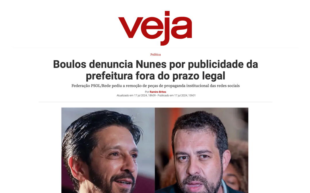 Boulos denuncia Nunes por publicidade da prefeitura fora do prazo legal