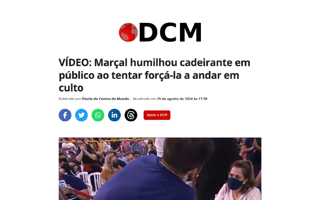 VÍDEO: Marçal humilhou cadeirante em público ao tentar forçá-la a andar em culto