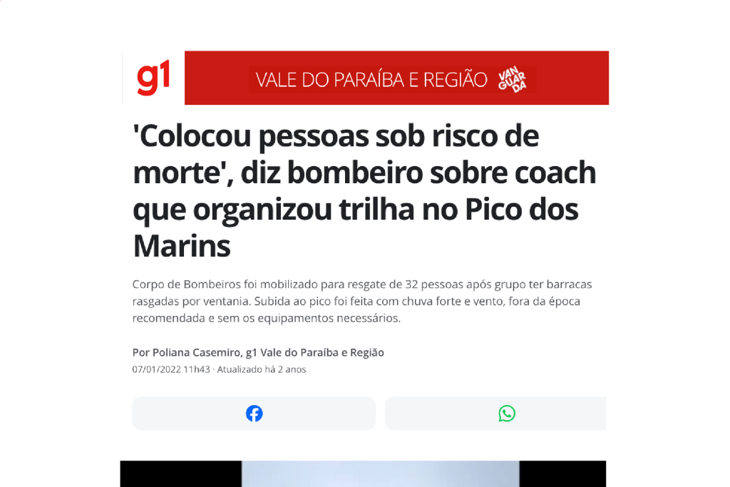 ‘Colocou pessoas sob risco de morte’, diz bombeiro sobre coach que organizou trilha no Pico dos Marins