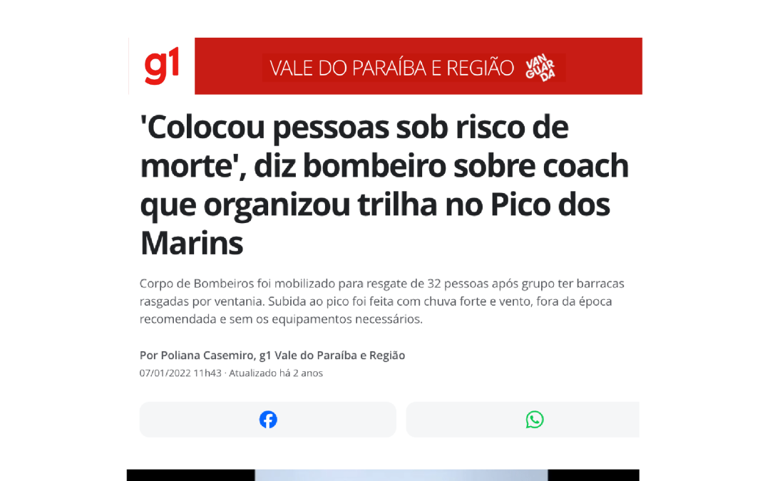 ‘Colocou pessoas sob risco de morte’, diz bombeiro sobre coach que organizou trilha no Pico dos Marins