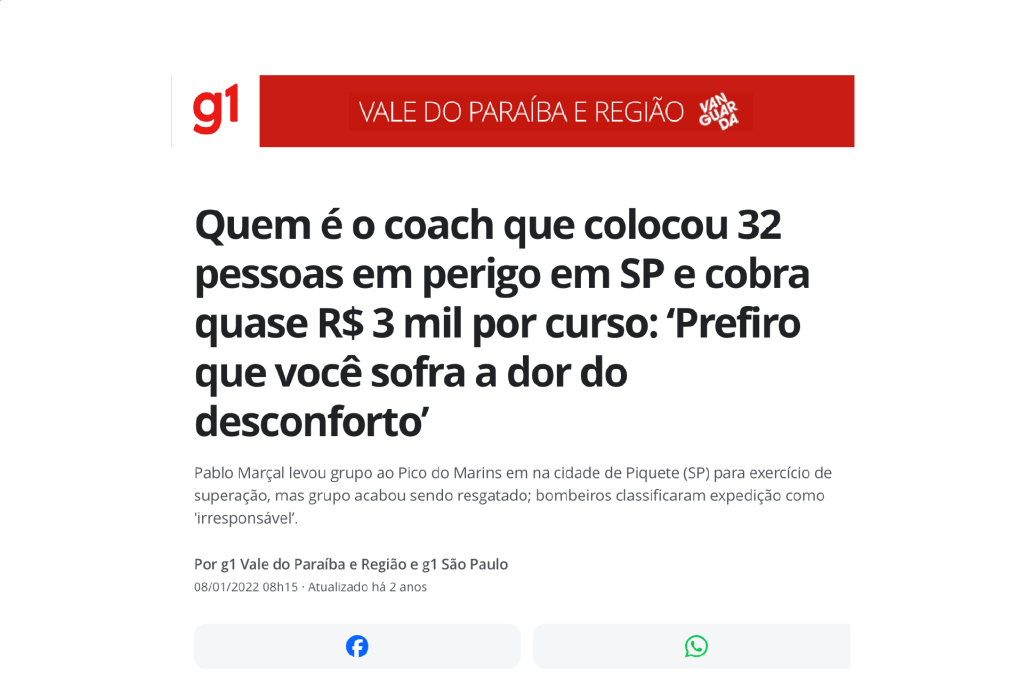 Quem é o coach que colocou 32 pessoas em perigo em SP e cobra quase R$ 3 mil por curso: ‘Prefiro que você sofra a dor do desconforto’