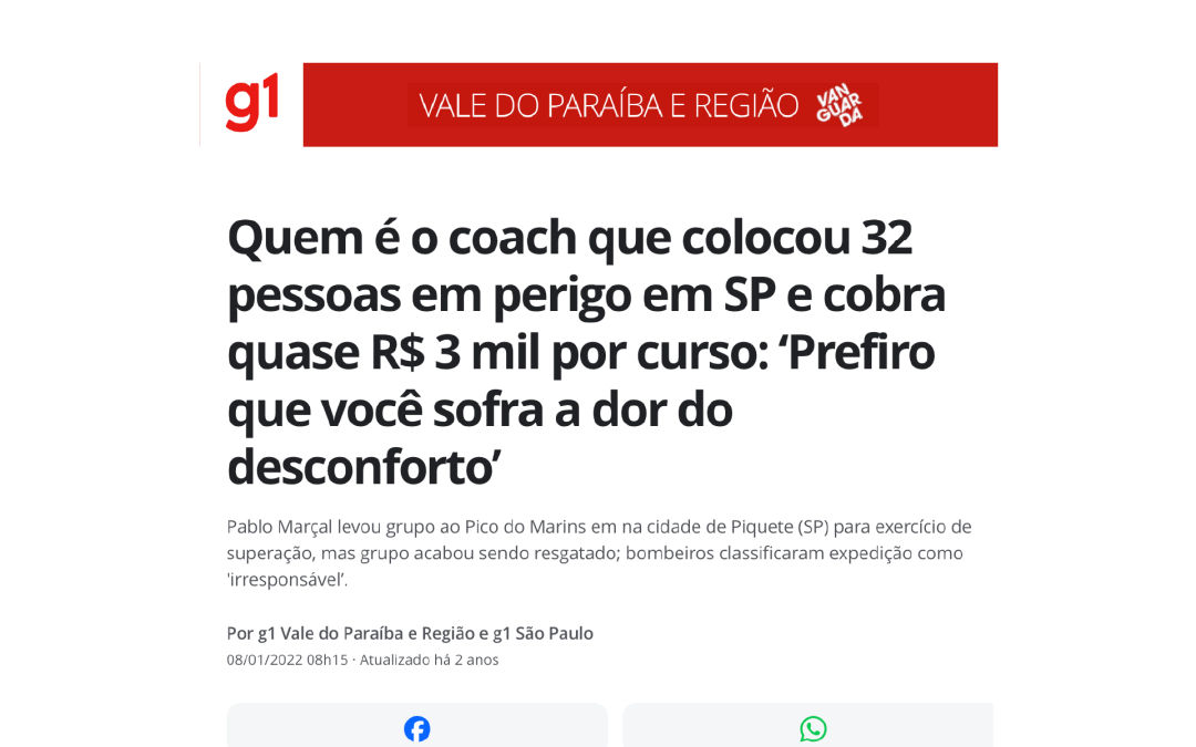 Quem é o coach que colocou 32 pessoas em perigo em SP e cobra quase R$ 3 mil por curso: ‘Prefiro que você sofra a dor do desconforto’