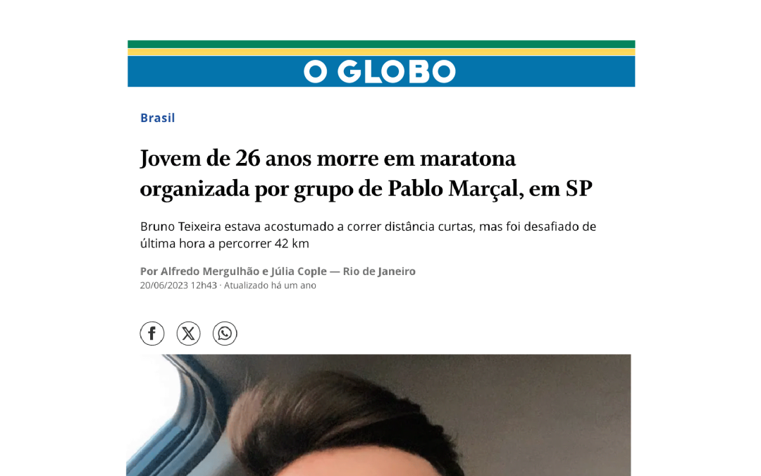 Jovem de 26 anos morre em maratona organizada por grupo de Pablo Marçal, em SP