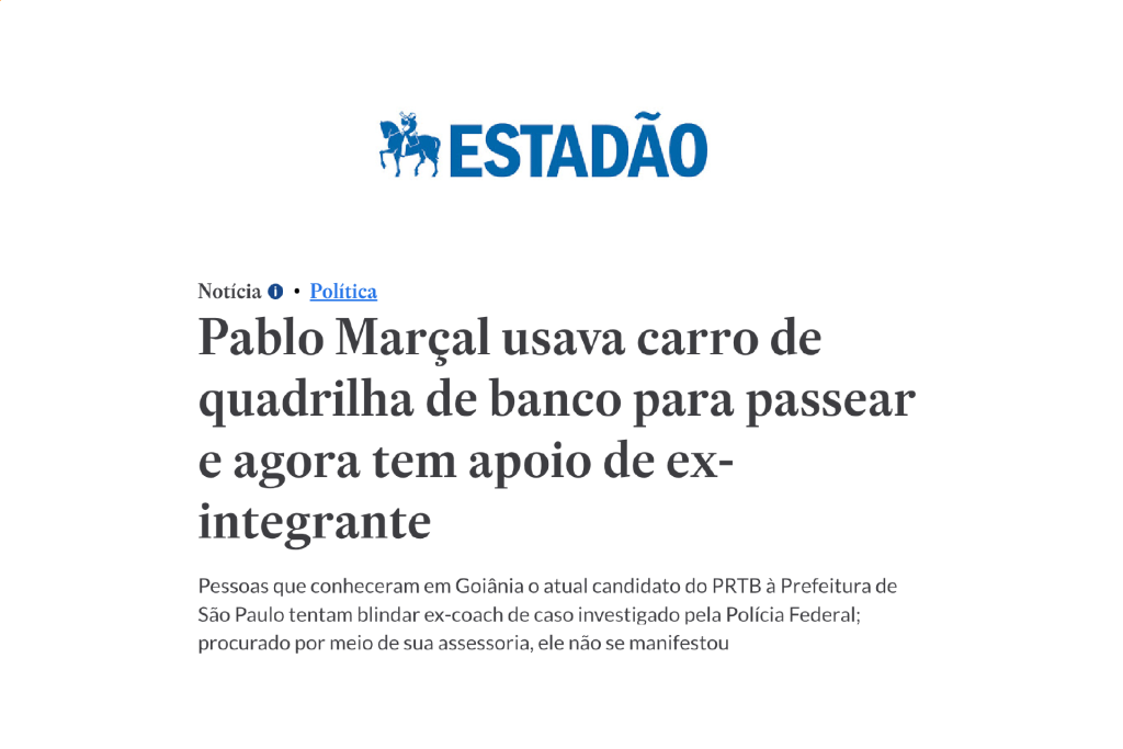 Pablo Marçal usava carro de quadrilha de banco para passear e agora tem apoio de ex-integrante