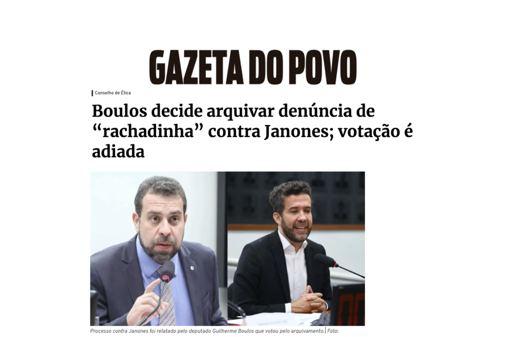 Boulos decide arquivar denúncia de “rachadinha” contra Janones; votação é adiada