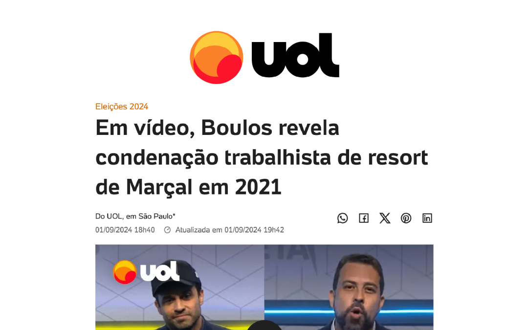 Em vídeo, Boulos revela condenação trabalhista de resort de Marçal em 2021