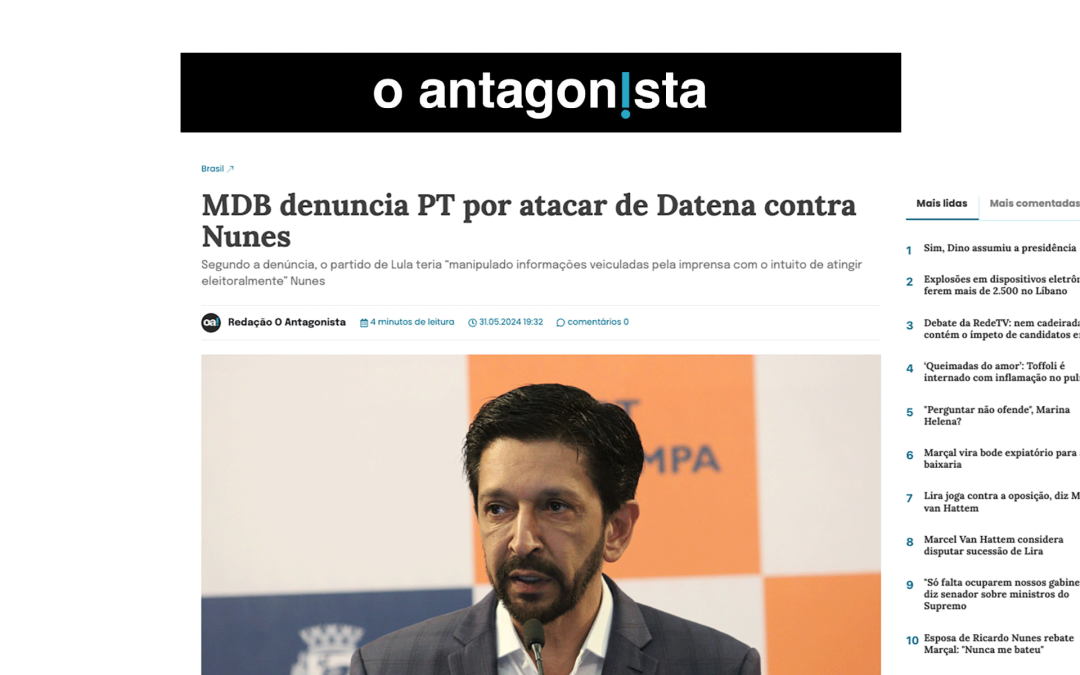 MDB denuncia PT por atacar de Datena contra Nunes